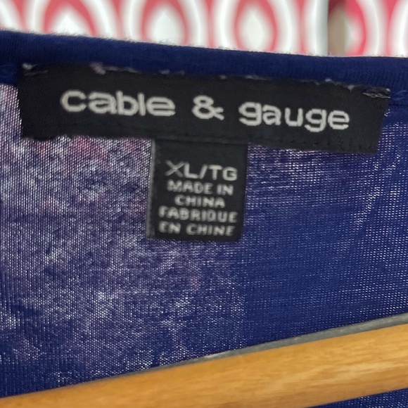 CABLE & GAUGE Blue half sleeve blouse in size XL - Picture 4 of 5